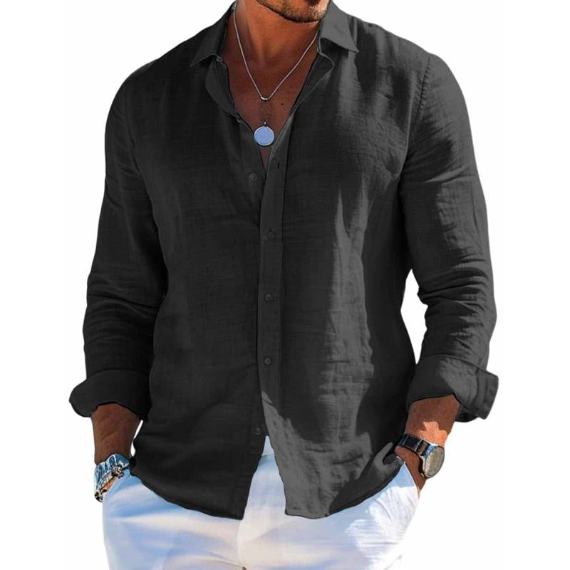Logan - Men's Casual Long Sleeve Shirt with Buttons