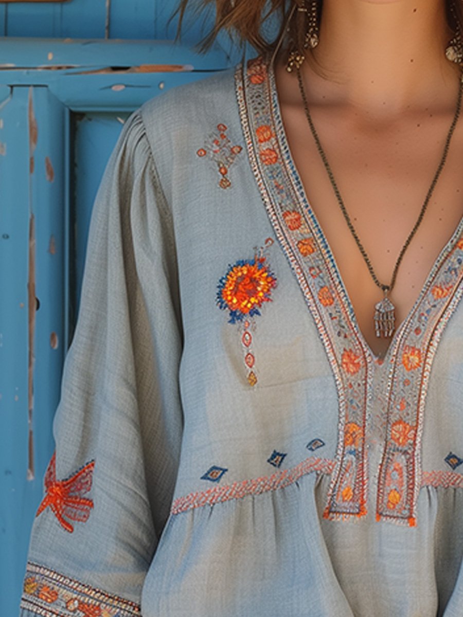 Pamela - Women's Summer Bohemian Bestickte Blouse