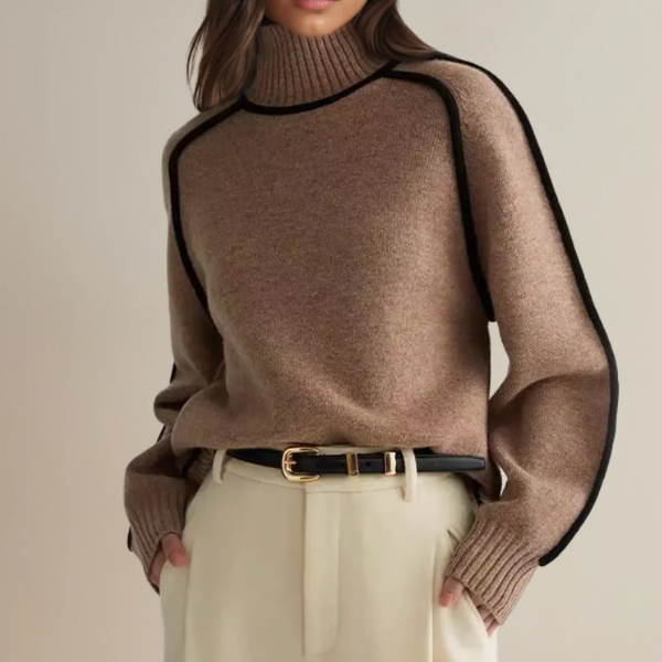 Blake - Women's Sweater with high Collar and langen Sleeves