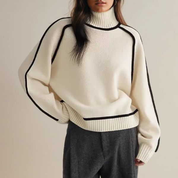 Blake - Women's Sweater with high Collar and langen Sleeves