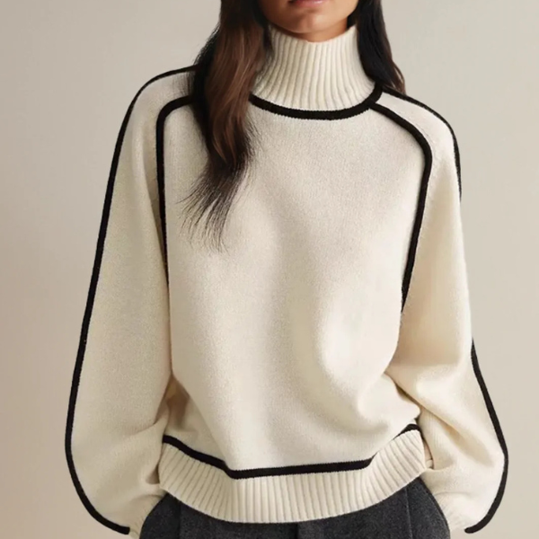 Blake - Women's Sweater with high Collar and langen Sleeves