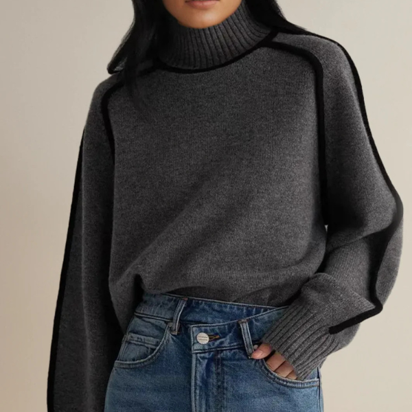 Blake - Women's Sweater with high Collar and langen Sleeves