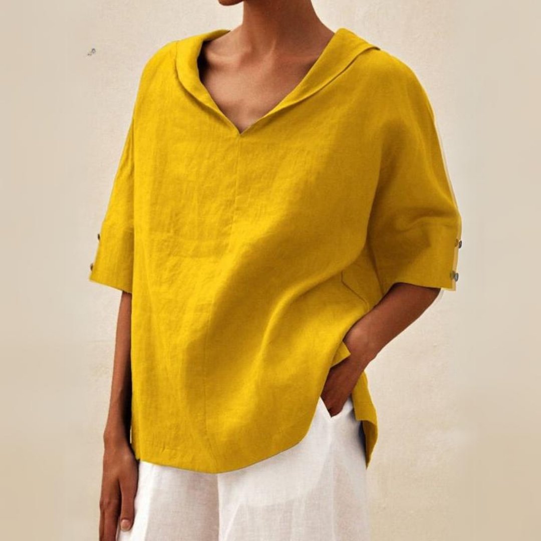 Florence - Women's Spring Relaxed Fit V-Neck Top