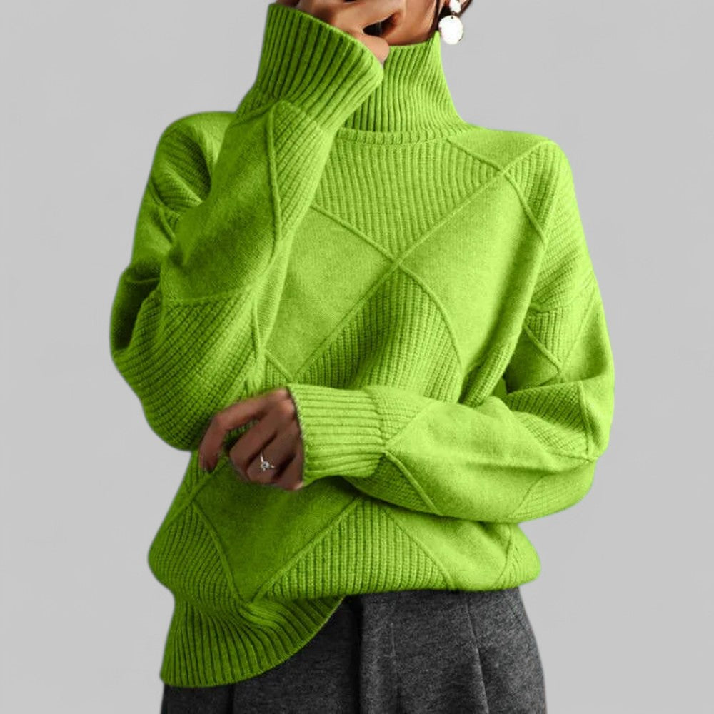 Yvonne - Turtleneck Relaxed Geschnittener Sweater for Women's