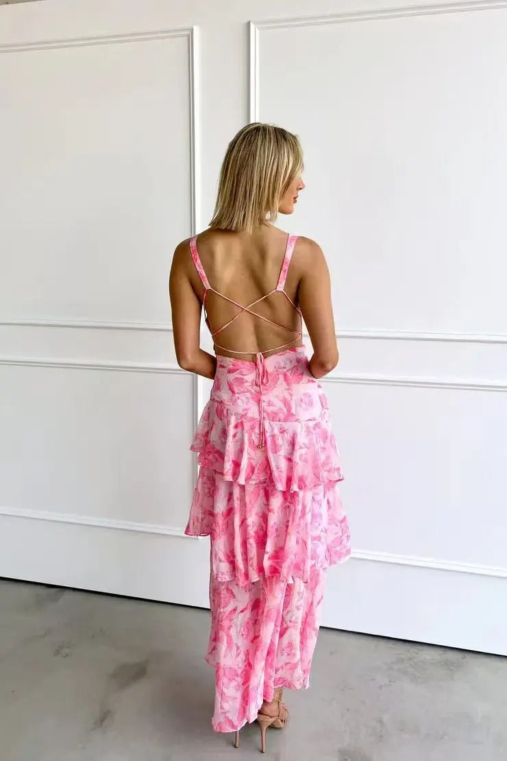 Molly - Women's Elegant Floral Stufen-Maxi Dress