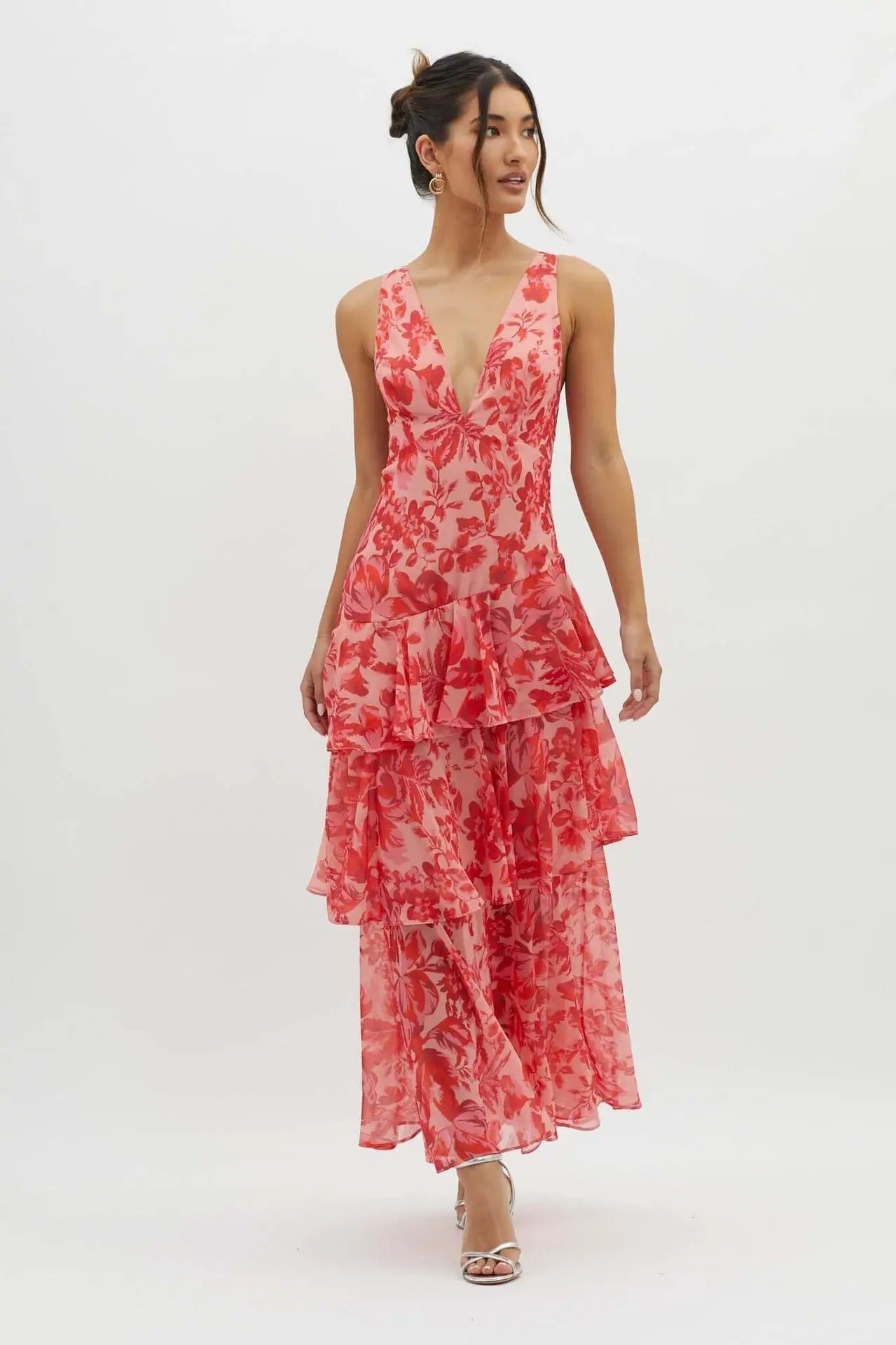 Molly - Women's Elegant Floral Stufen-Maxi Dress