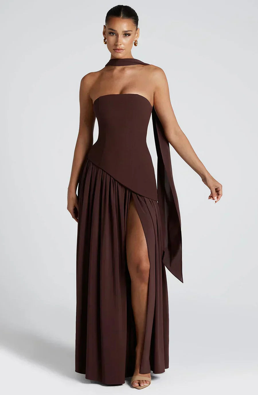 Natalie - Women's Asymmetrisches Maxi Dress for Wedding Guests