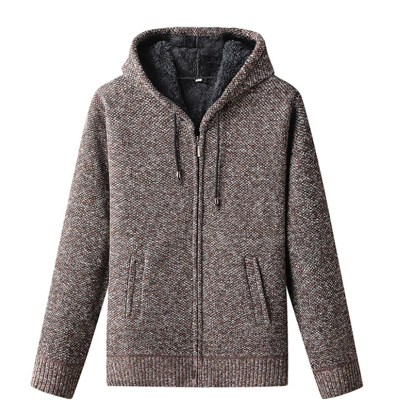 Grace - Men's Cardigan with Hood and Zip