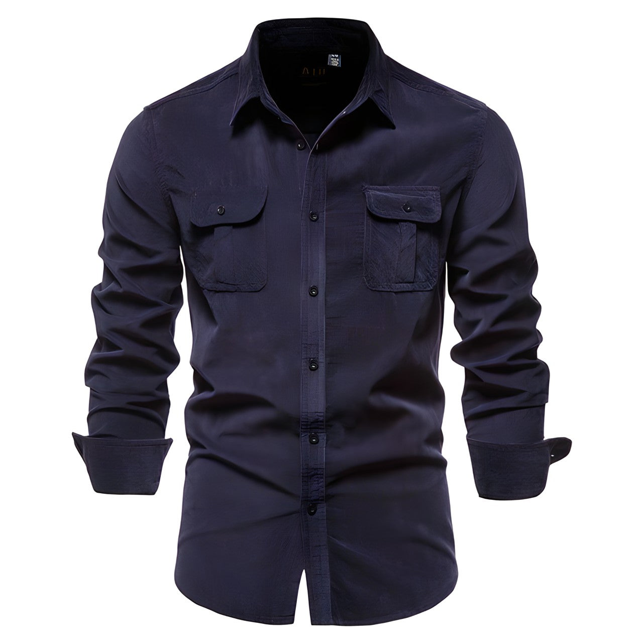 Grant - Men's Casual-Shirt with langen Sleeves and Button Placket