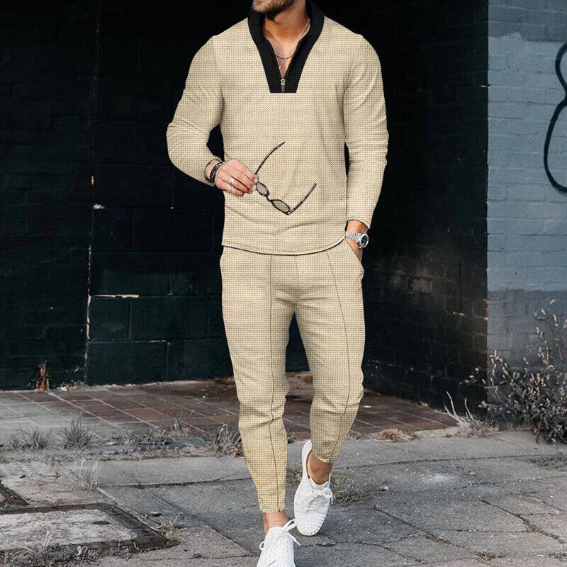 Millie - Men's Casual-Set with long-sleeve Top, Two-Piece