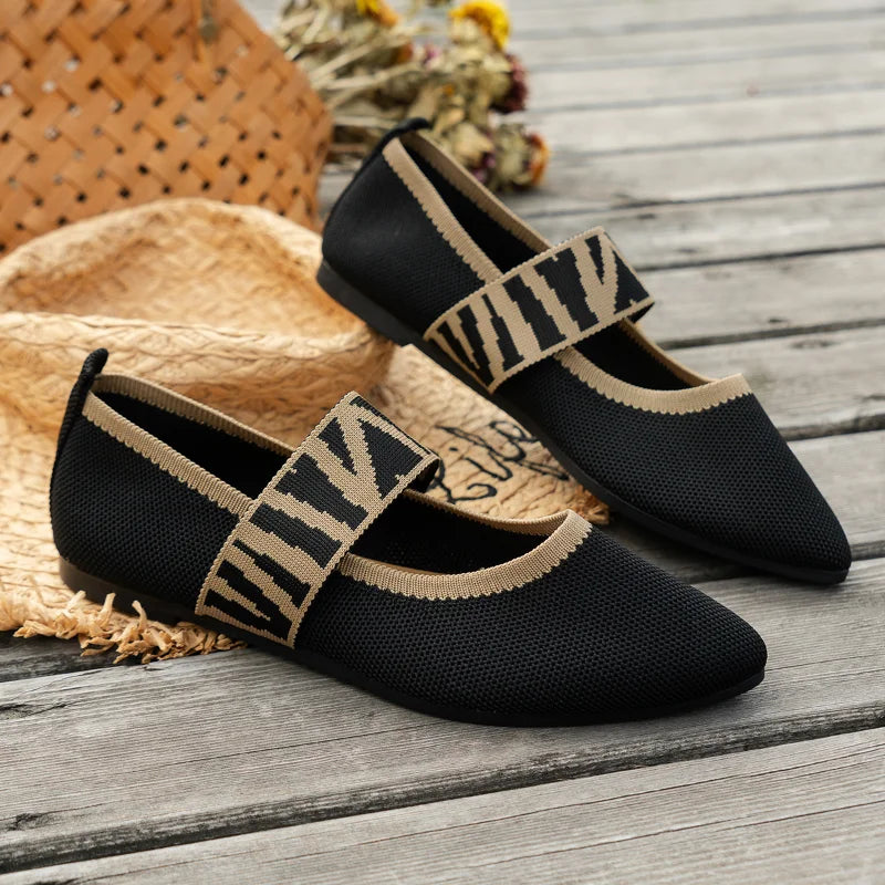 Mia - Women's Spring Ballerinas with Strap in Freizeitstil