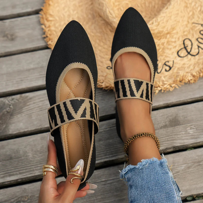 Mia - Women's Spring Ballerinas with Strap in Freizeitstil