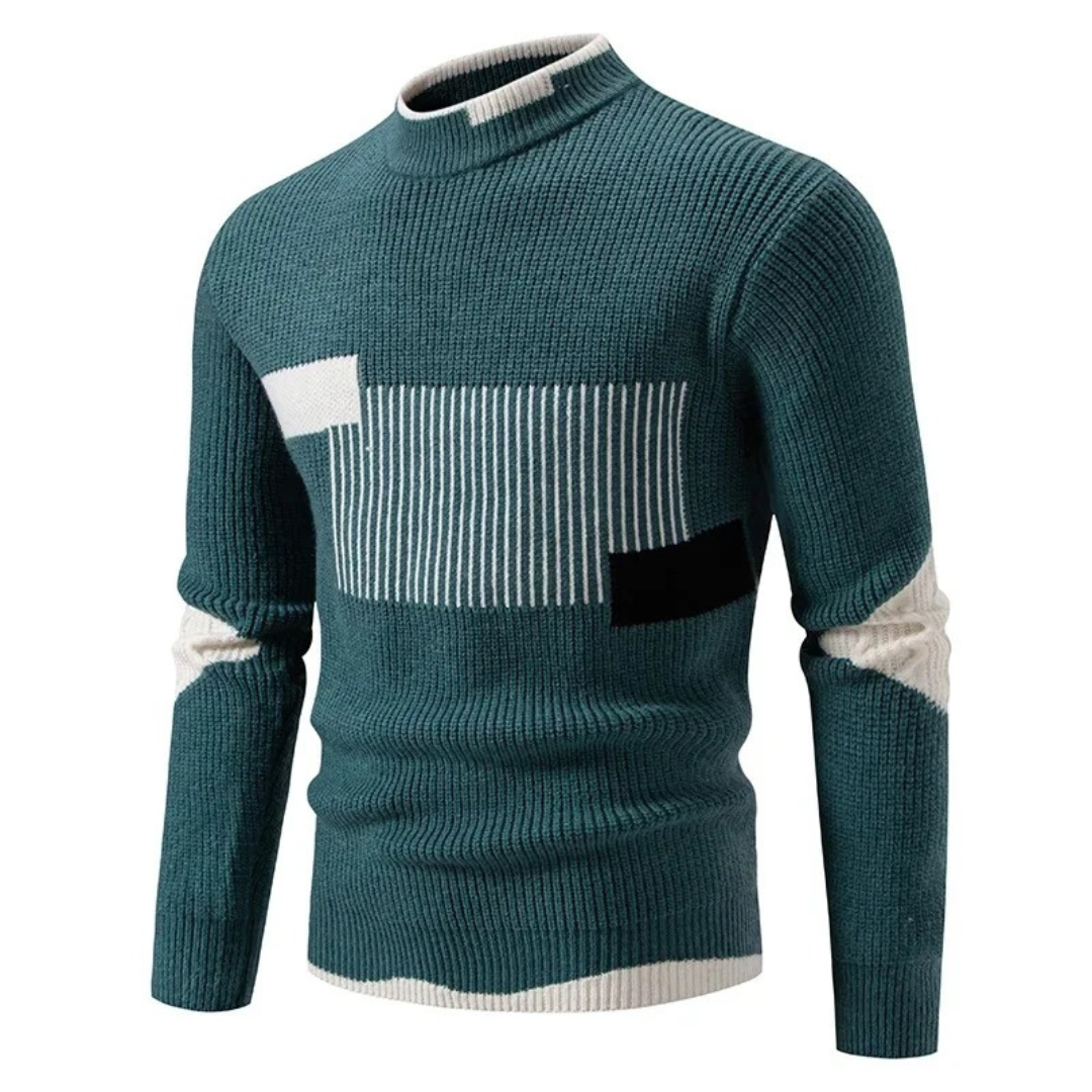 Sebastian - Men's Long Sleeve-Sweater with Geometrischem Pattern