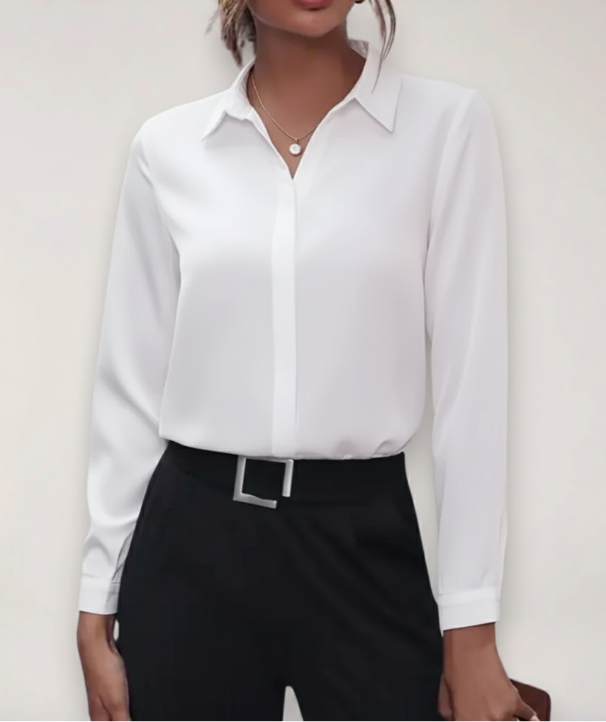 Valerie - Women's Tailored Blouse with Button Placket for Office Outfits