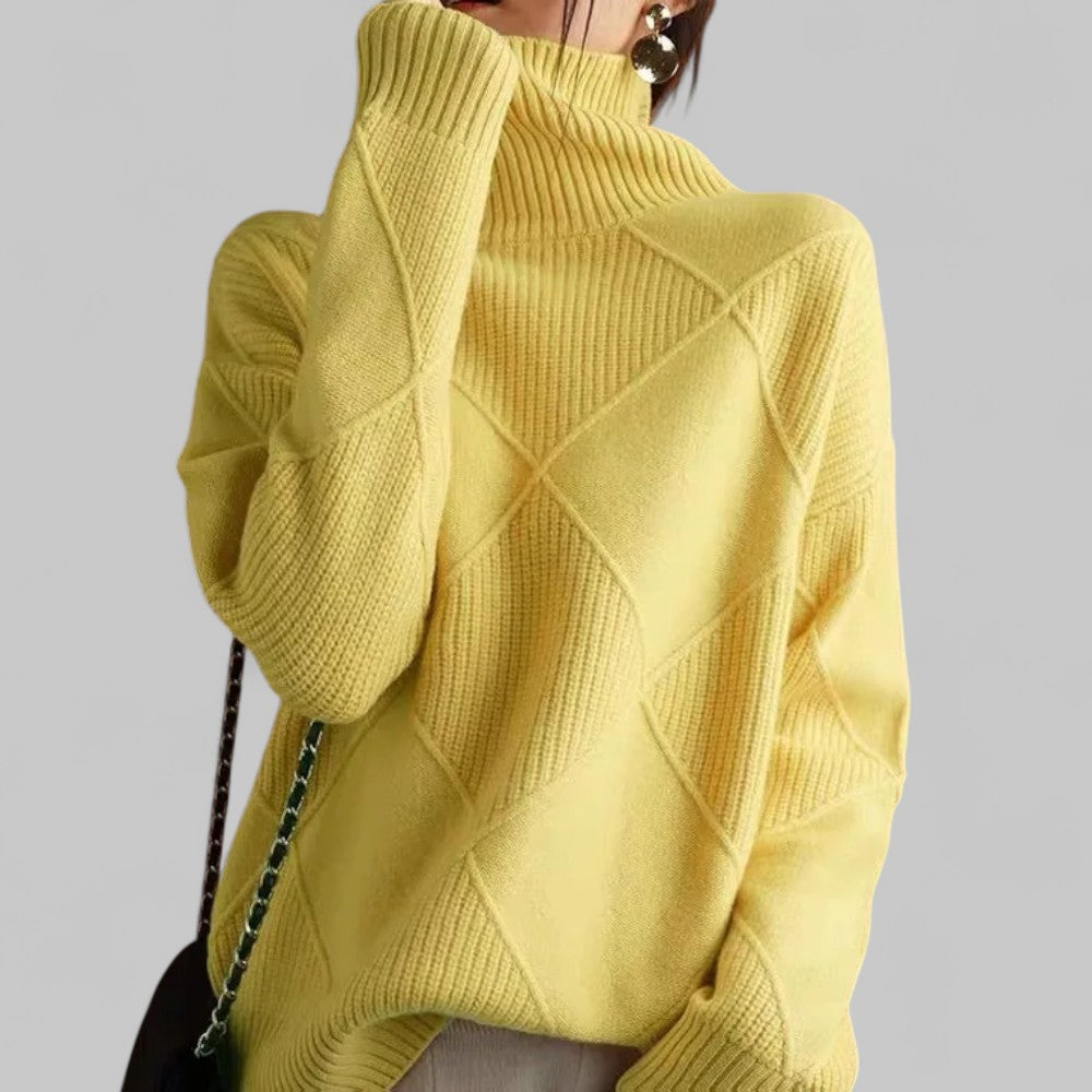 Yvonne - Turtleneck Relaxed Geschnittener Sweater for Women's