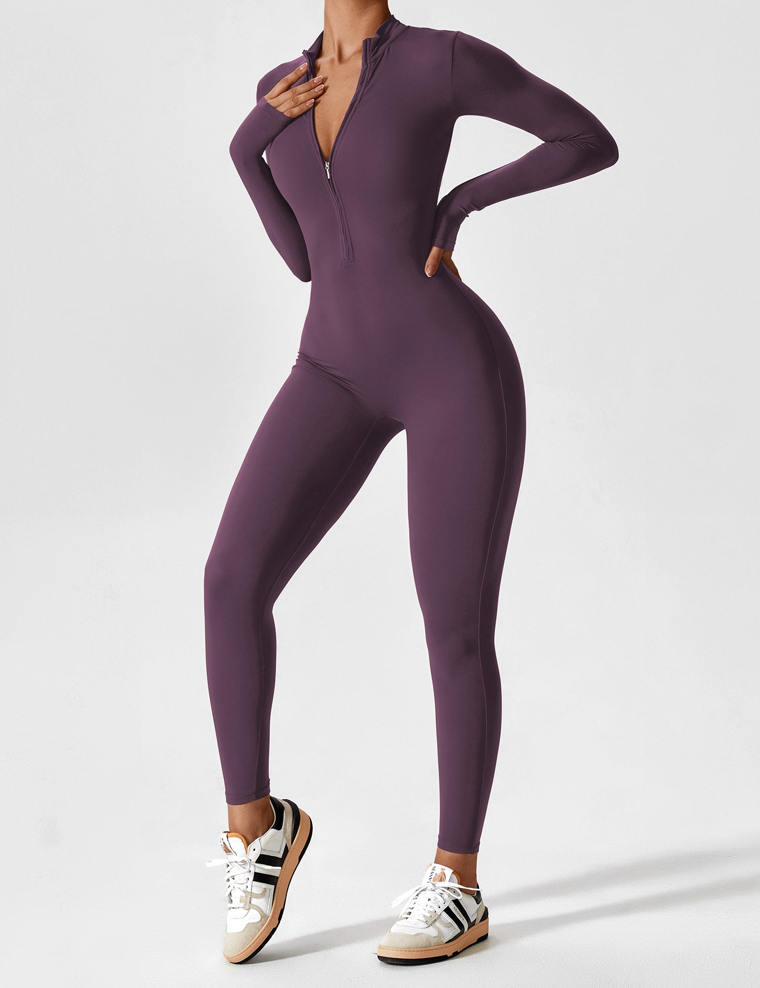 Lucy - Women's Spring Stretch Zip-Up Jumpsuit