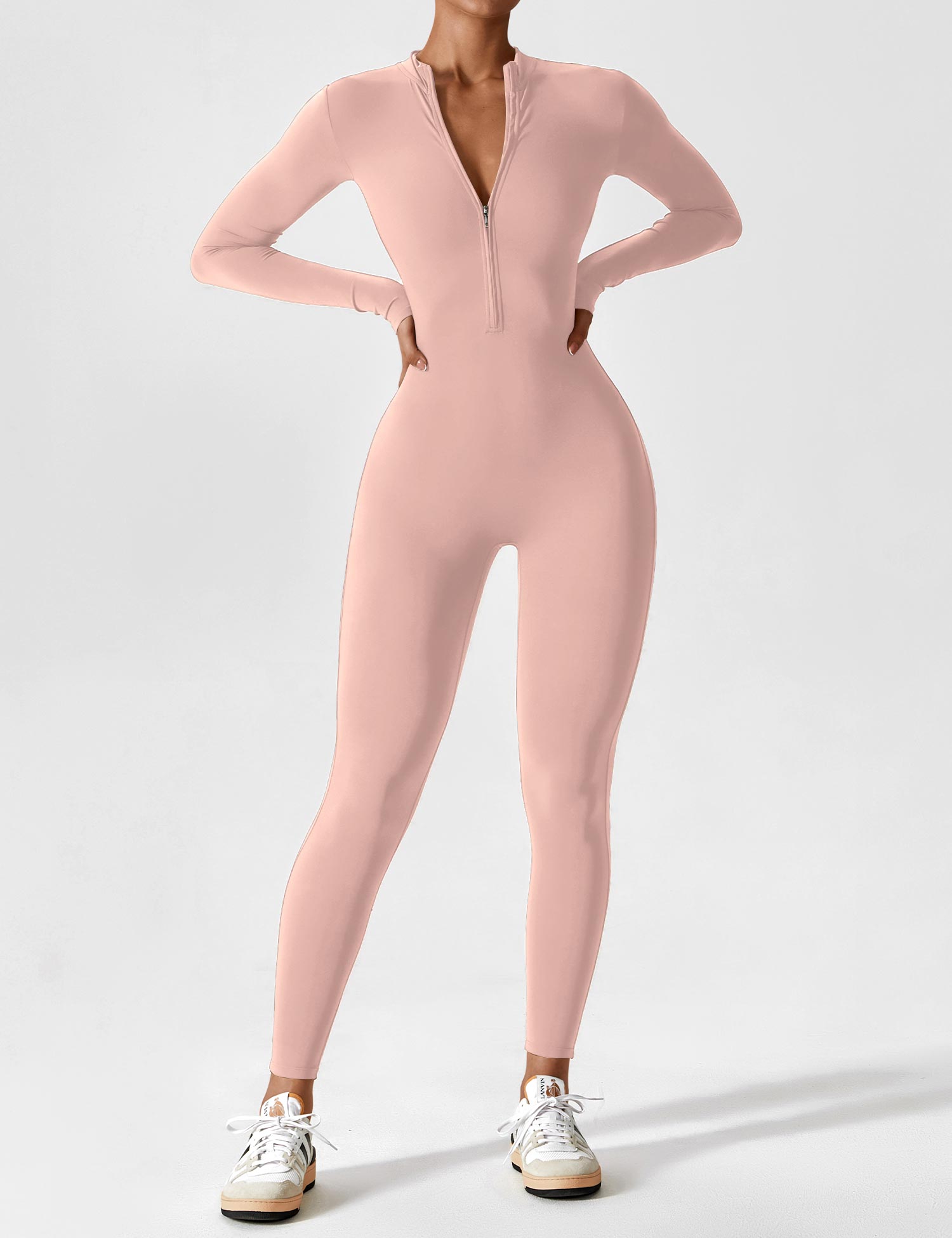 Lucy - Women's Spring Stretch Zip-Up Jumpsuit