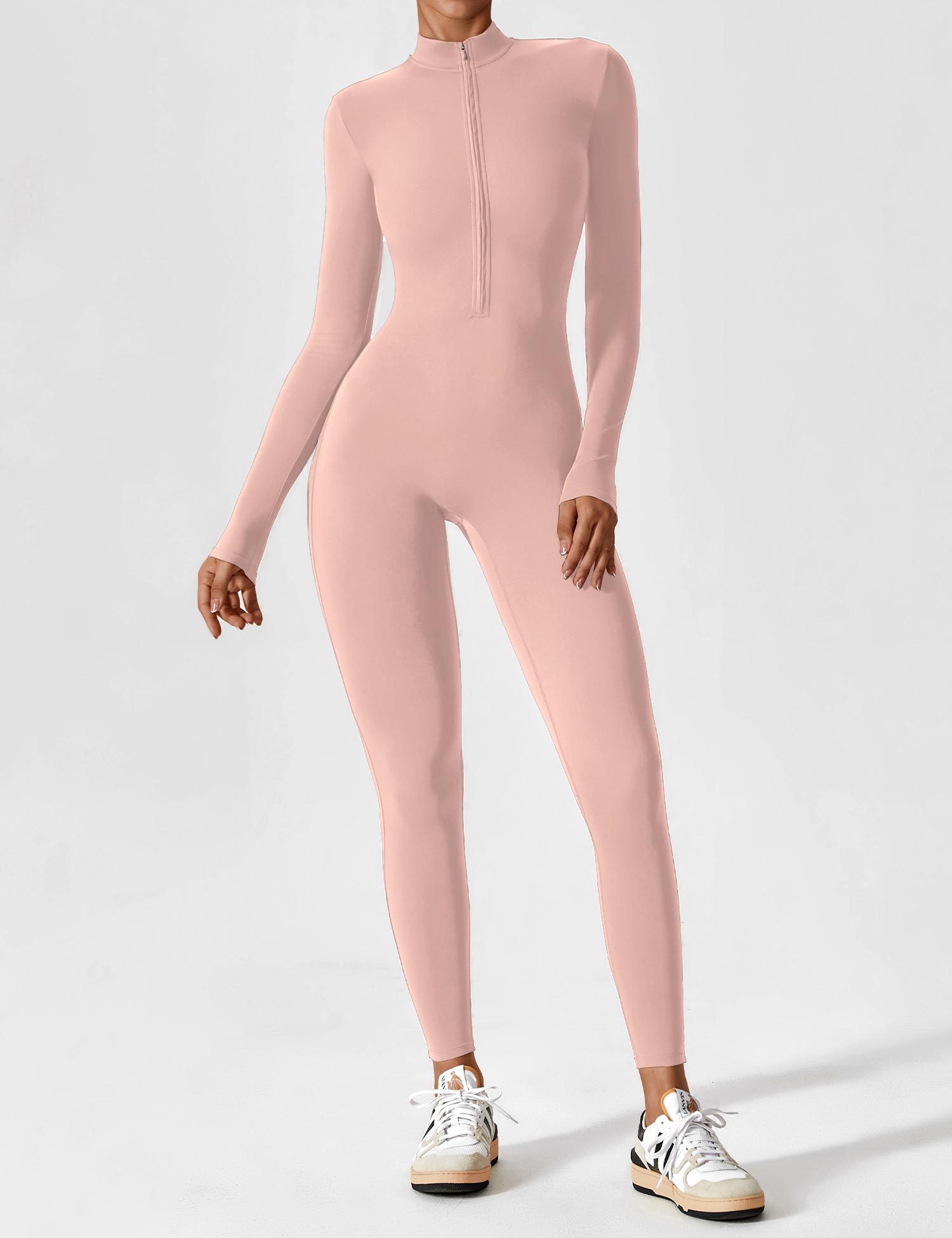 Lucy - Women's Spring Stretch Zip-Up Jumpsuit