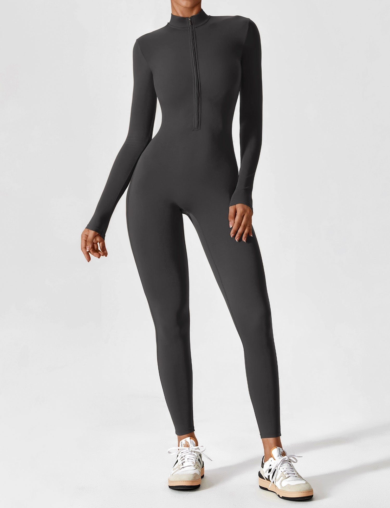 Lucy - Women's Spring Stretch Zip-Up Jumpsuit