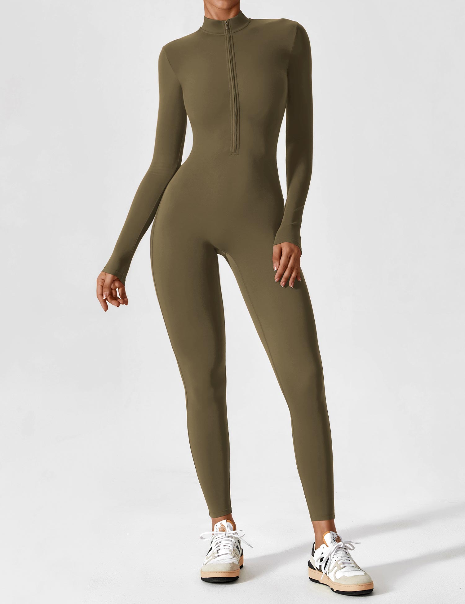 Lucy - Women's Spring Stretch Zip-Up Jumpsuit