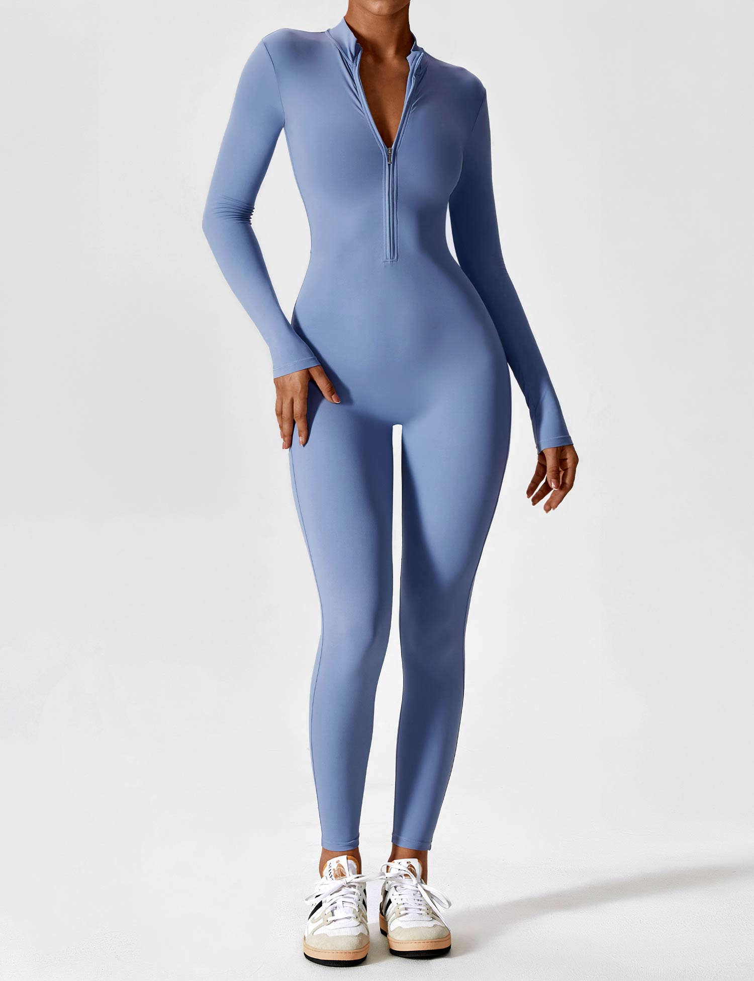 Lucy - Women's Spring Stretch Zip-Up Jumpsuit