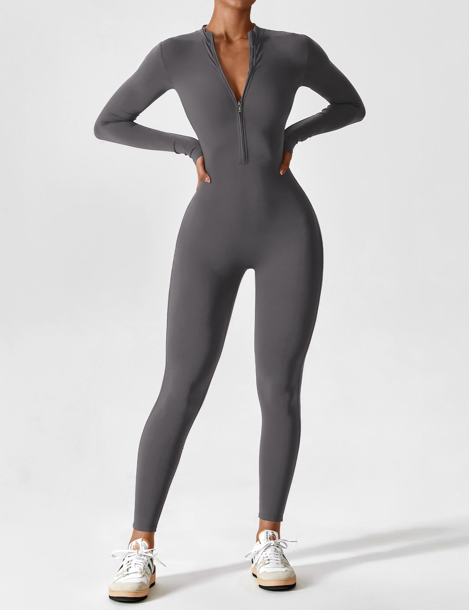 Lucy - Women's Spring Stretch Zip-Up Jumpsuit
