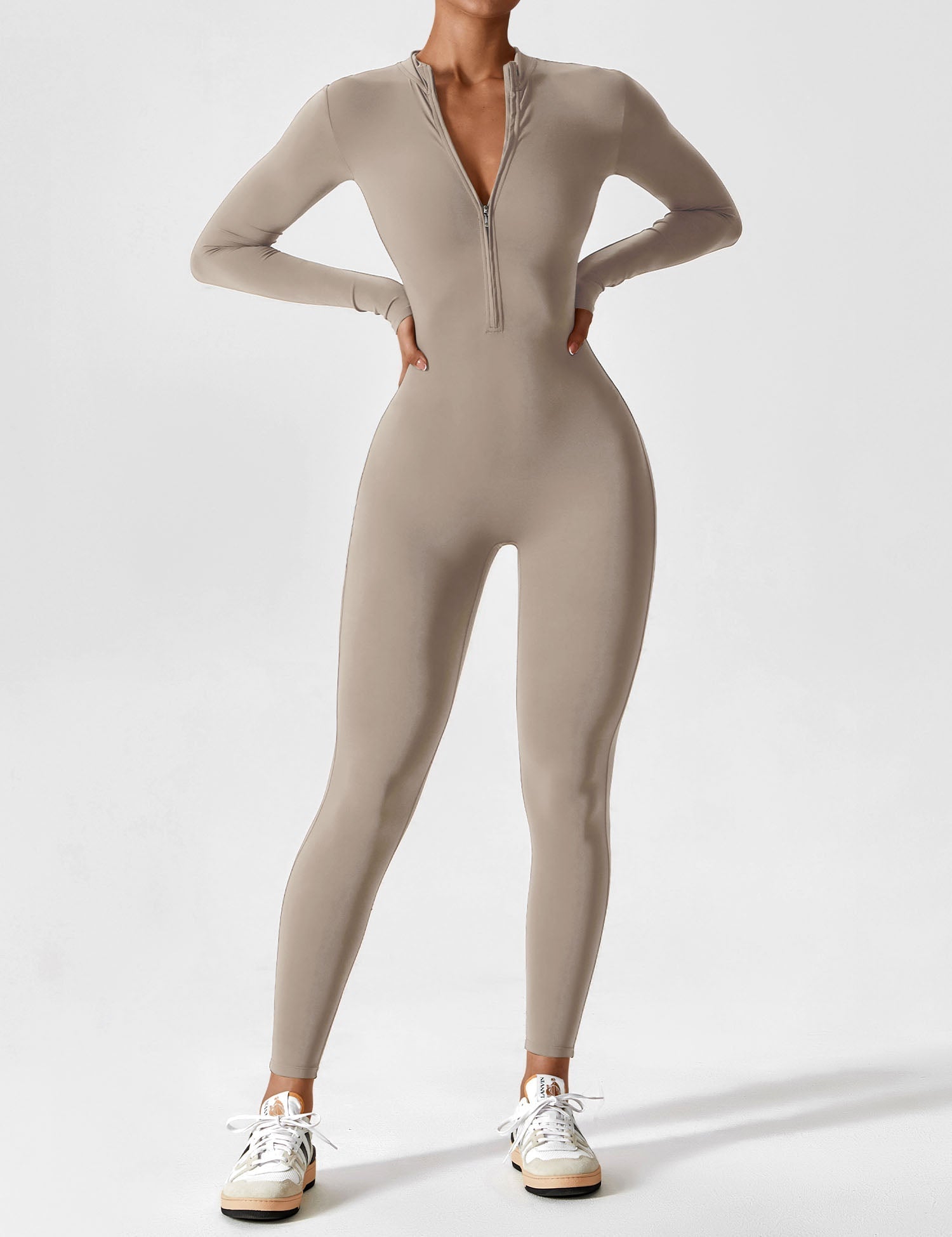 Lucy - Women's Spring Stretch Zip-Up Jumpsuit