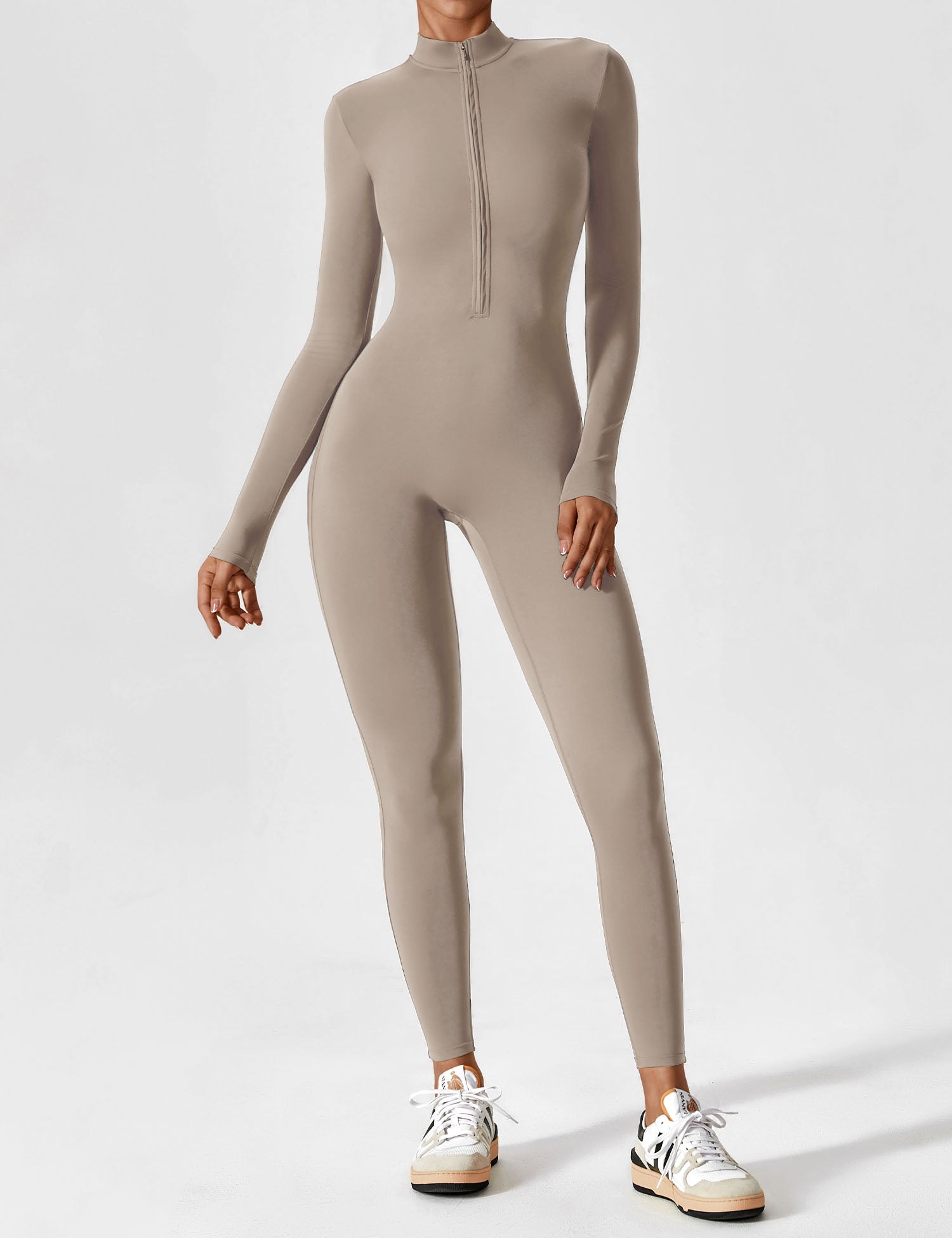 Lucy - Women's Spring Stretch Zip-Up Jumpsuit