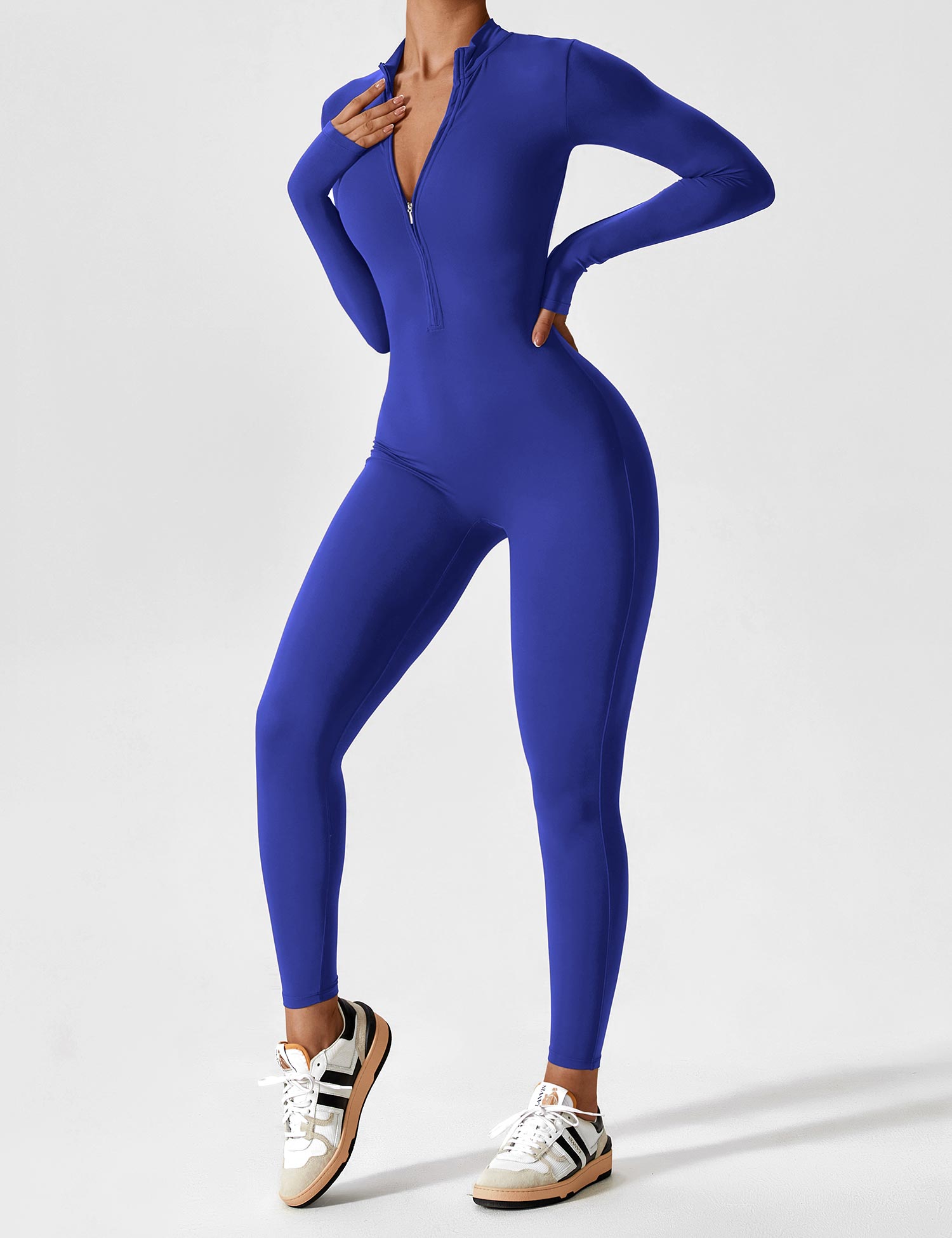 Lucy - Women's Spring Stretch Zip-Up Jumpsuit