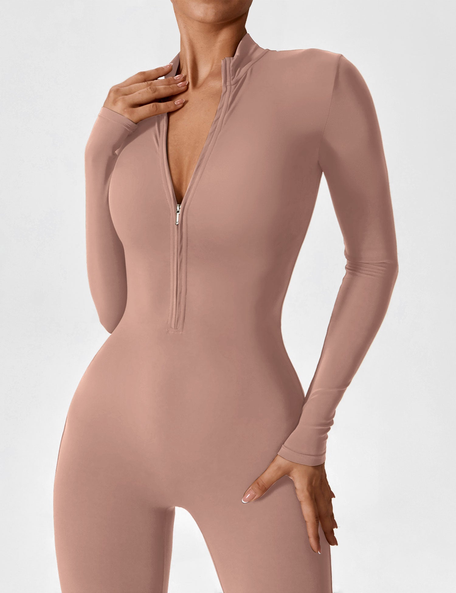 Lucy - Women's Spring Stretch Zip-Up Jumpsuit