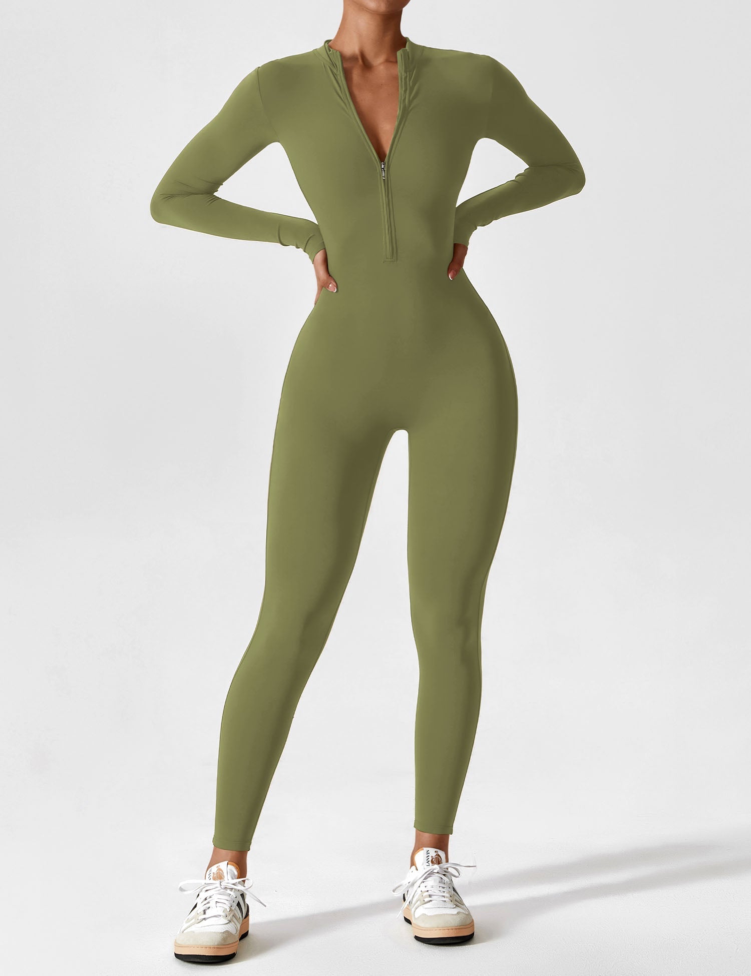 Lucy - Women's Spring Stretch Zip-Up Jumpsuit