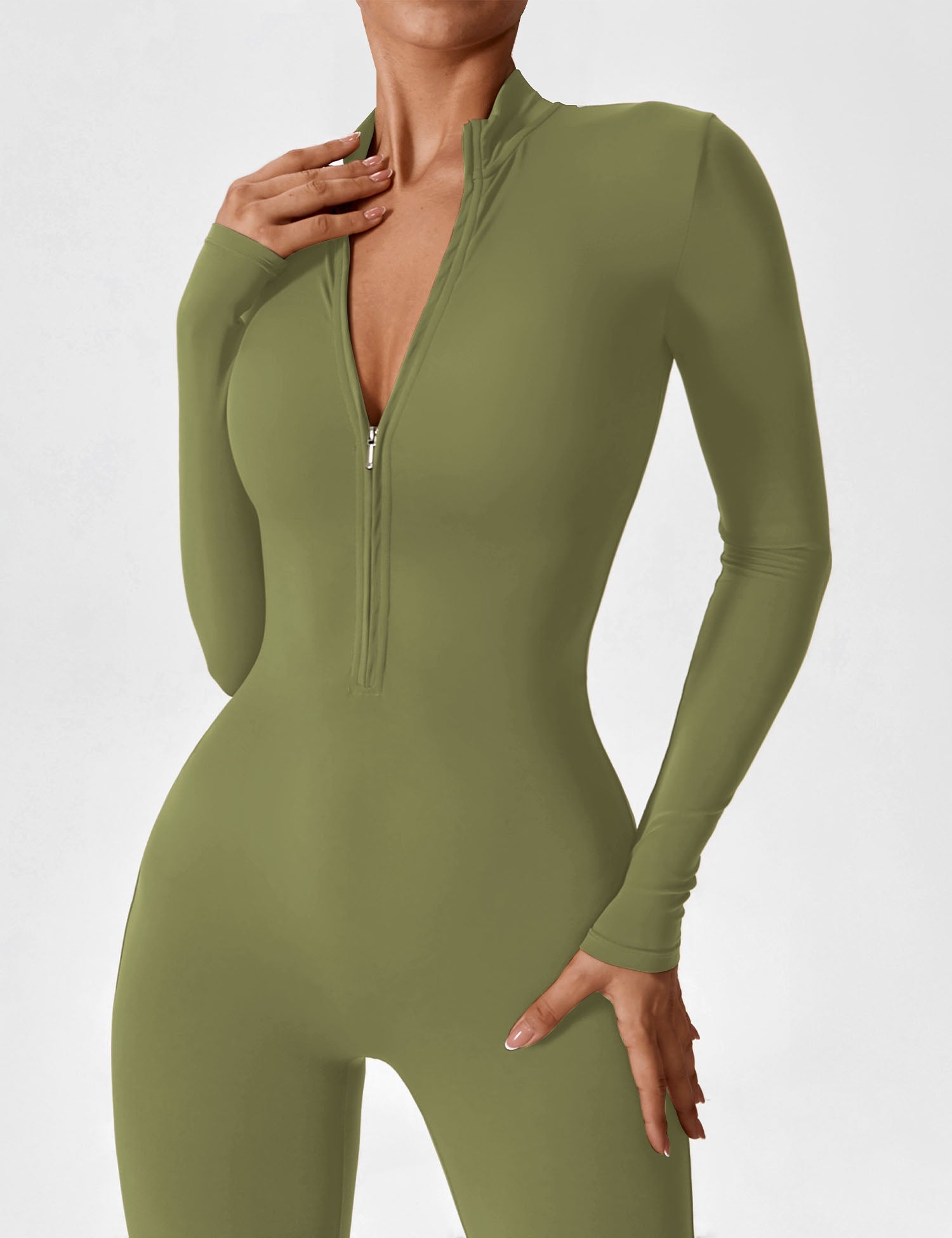 Lucy - Women's Spring Stretch Zip-Up Jumpsuit