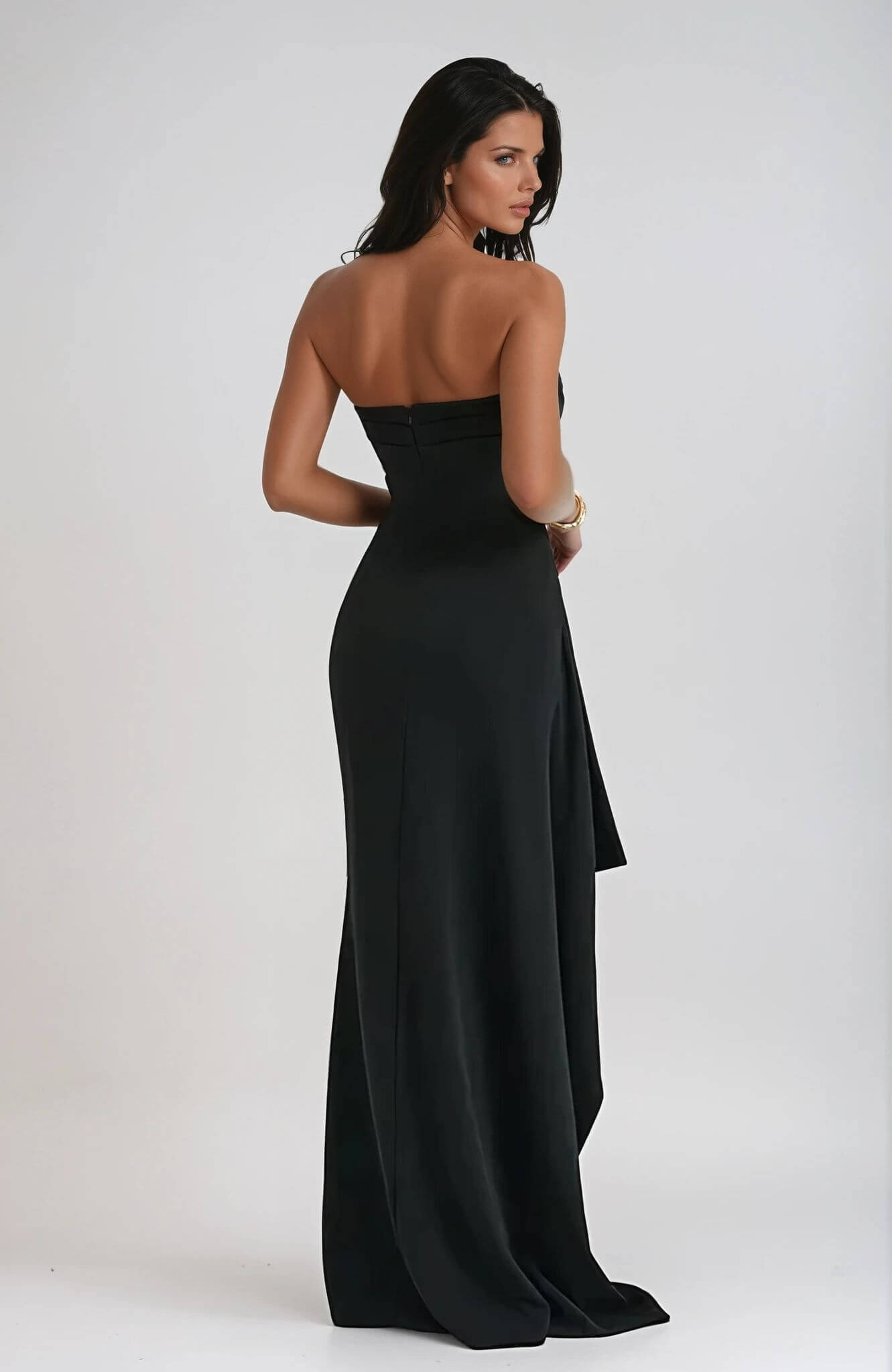 Alice - Women's Strapless Maxi Dress with Slit for Guests